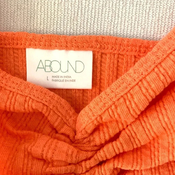 Abound stripped Orange Ruched Front Strappy Crop Top size large - Picture 4 of 6